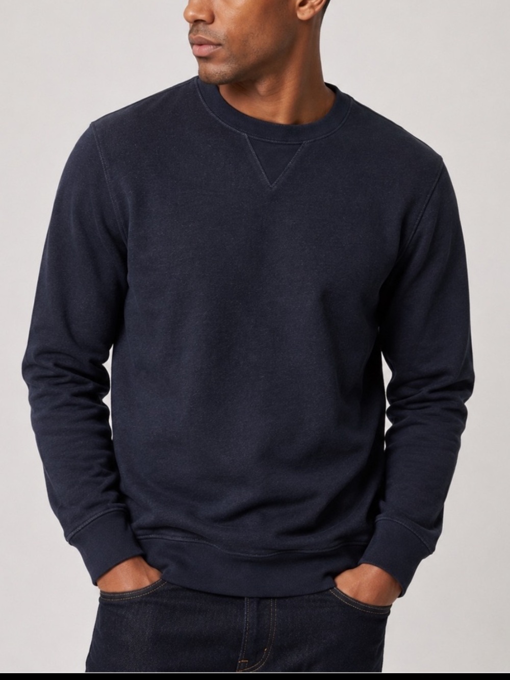 Taylor Stitch The Sunset Crew in Rinsed Indo Terry Crewneck Sweatshirt Sz M/40